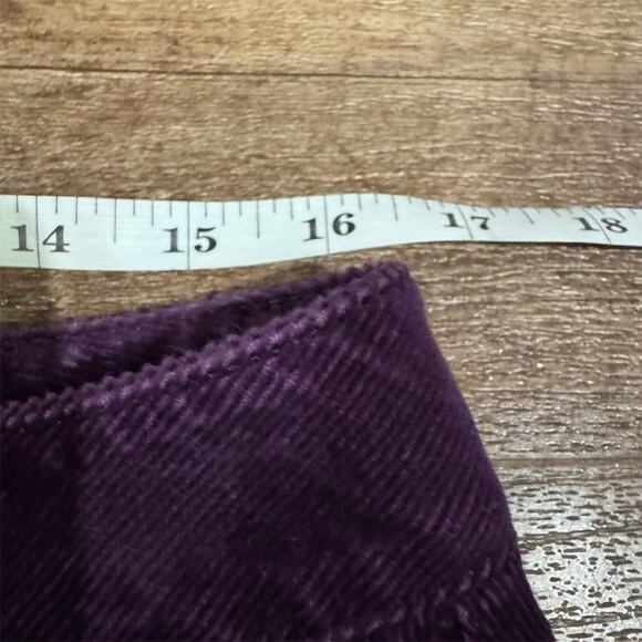 Talbots Petites Women's 14 Purple Corduroy Straight Pants Plum Eggplant READ - Picture 8 of 10